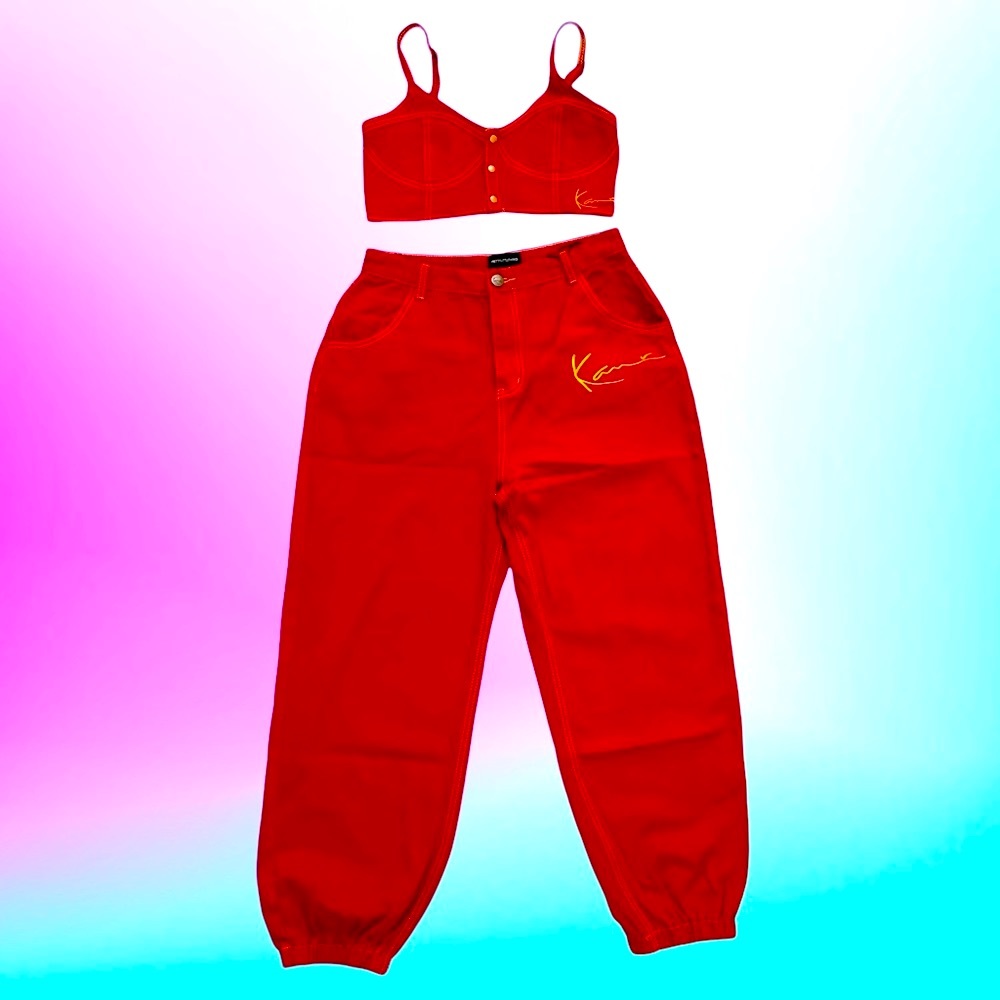 Red 2-Piece Pants Set